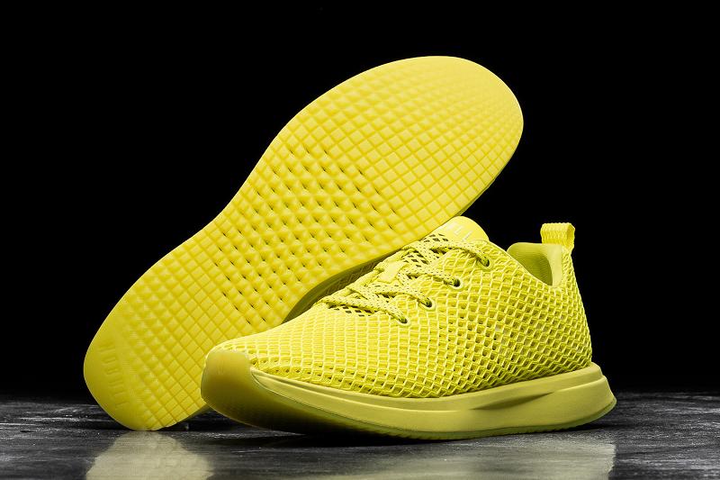 Men's Nobull Neon Lime Mesh Running Shoes Yellow | SG P2094J